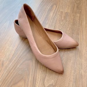 Frye Sienna Pointy Toe Leather Ballet Flats